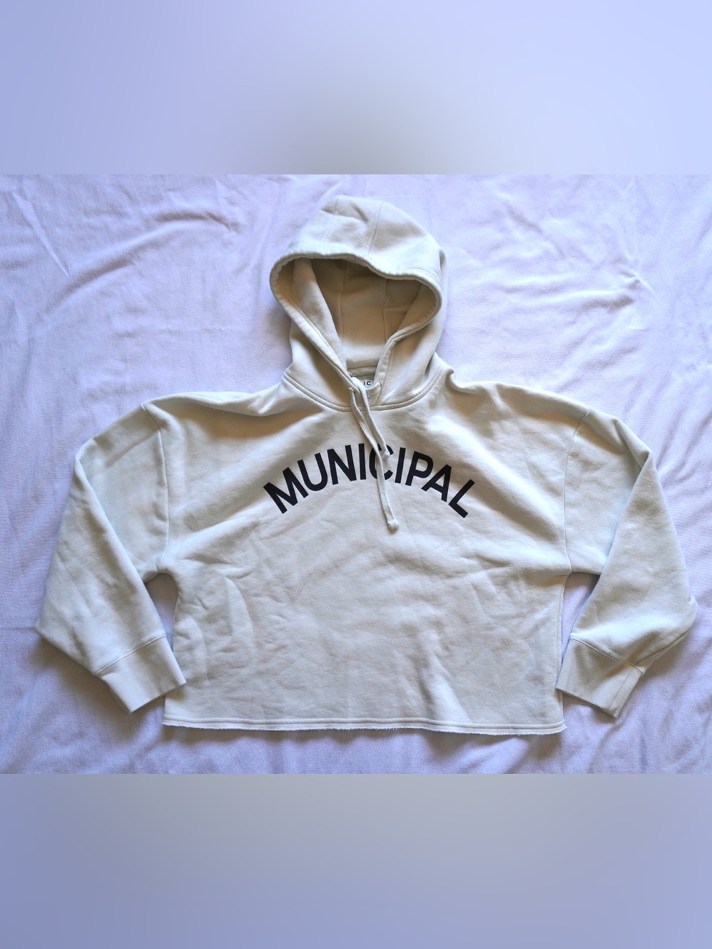 Women’s Municipal Cropped Hoodie Sweatshirt Athleisure White Size Large